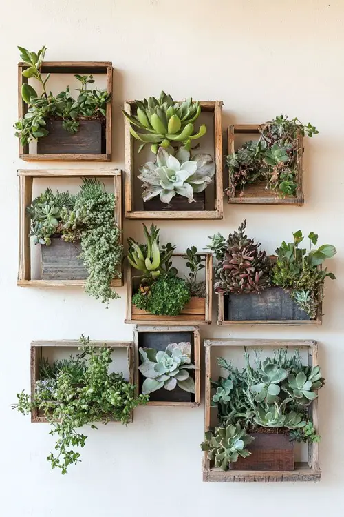 easy to make DIY Floating Succulent Shelves 