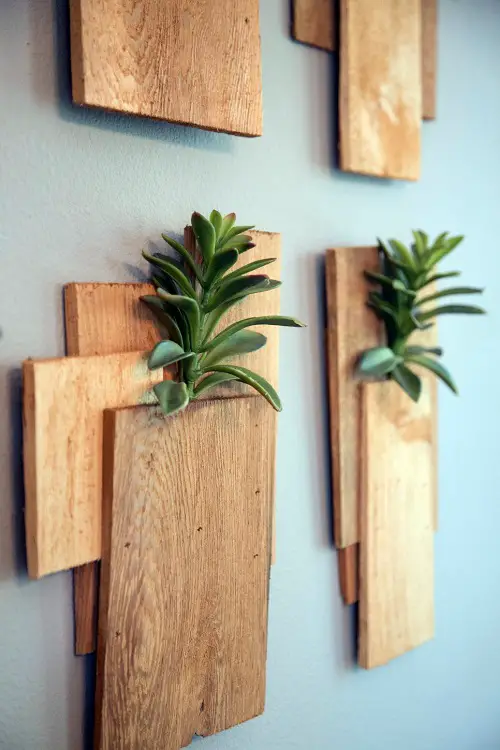 wooden diy floating shelf for succulent