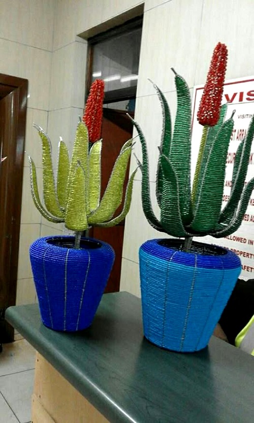 DIY Beaded flower plant 2