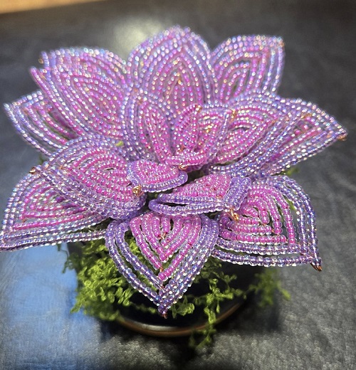 DIY Beaded flower plant