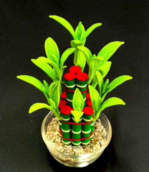 Crochet Lucky Bamboo Plant free pattern