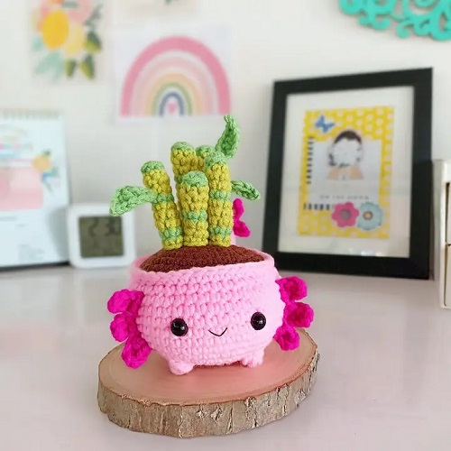 easy to make Crochet Lucky Bamboo Plant 2