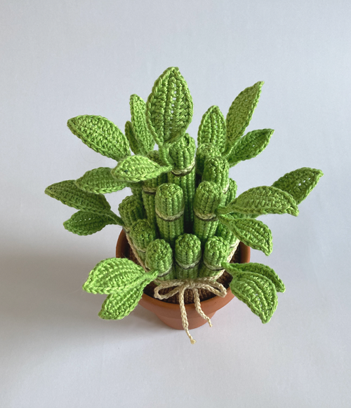 easy to make Crochet Lucky Bamboo Plant 3