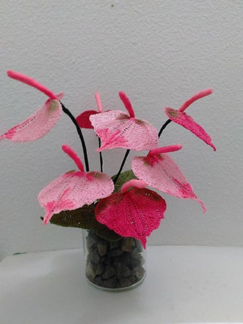 easy to make Crochet Anthurium Plant 3