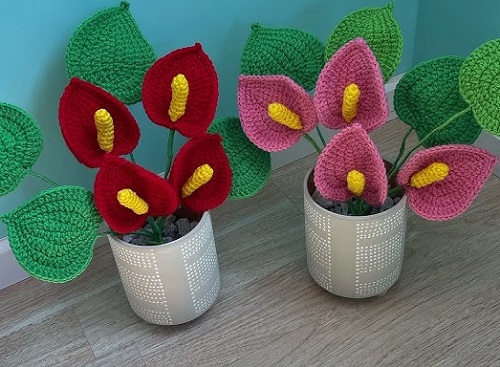 DIY Crochet Anthurium Plant 2