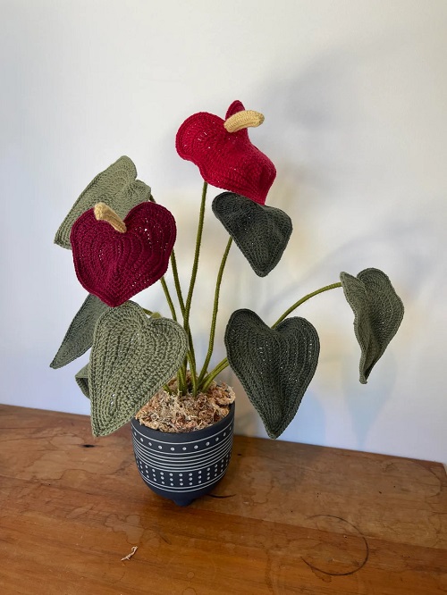 DIY Crochet Anthurium Plant 3