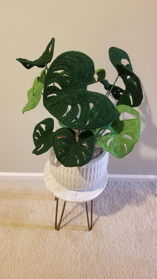 Crochet Monstera Plant free pattern 4