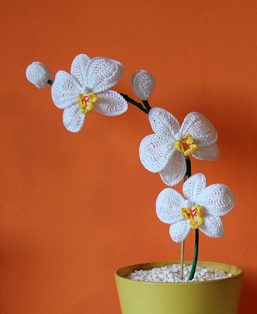 easy to make Crochet Orchid Plant 4