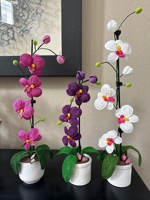 unique Crochet Orchid Plant 4