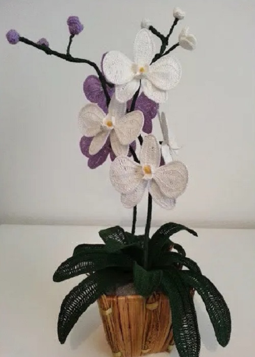 Crochet Orchid Plant free pattern 3