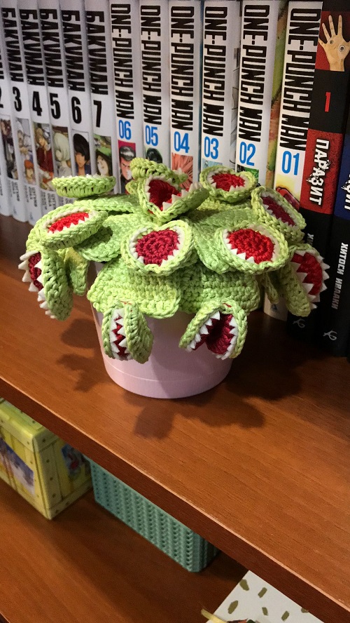 easy to make Crochet Venus Fly Trap 4