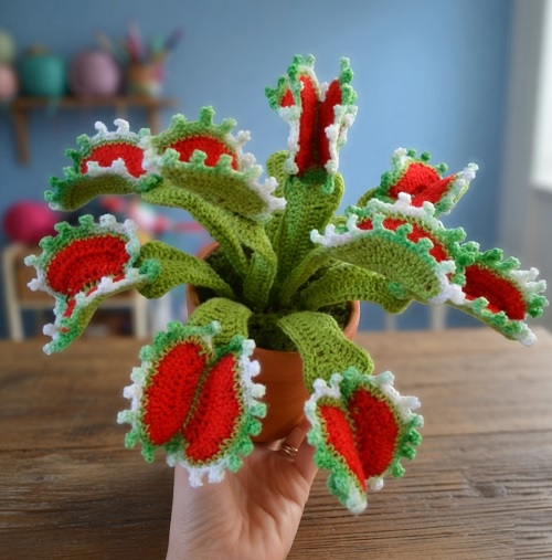 Crochet Venus Fly Trap free pattern 3