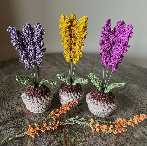 Crochet Lavender Plant free pattern 4