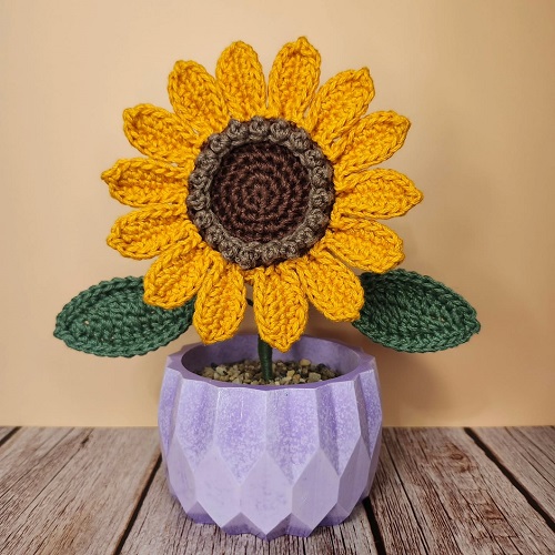 easy to make Crochet Sunflower Plant 3