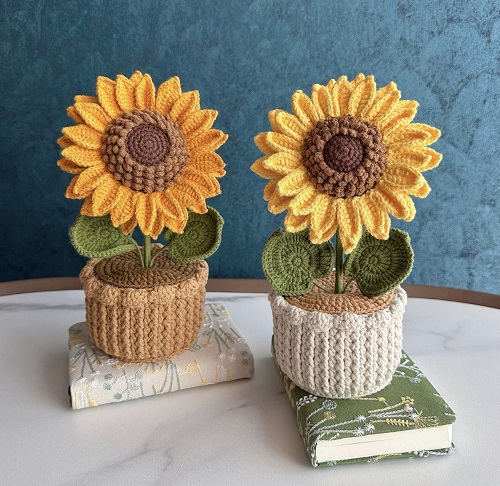 easy to make Crochet Sunflower Plant 4