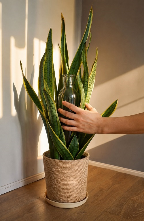 Wrap a Snake Plant Around a Bottle 2