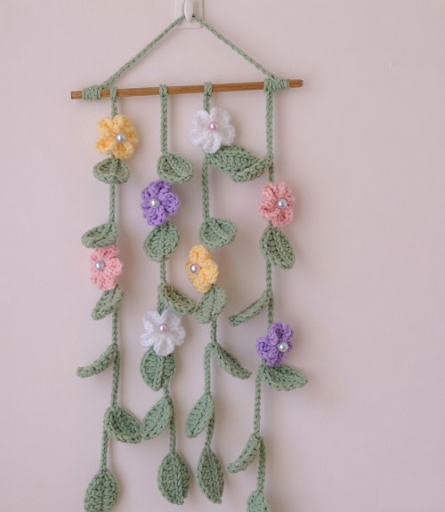 Crochet Flower Wall Decor