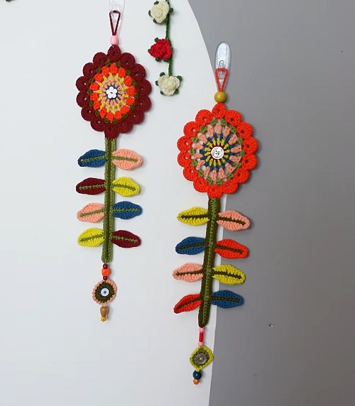 Crochet Flower Wall Decor