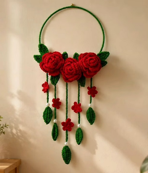Crochet Rose Wall Hanging
