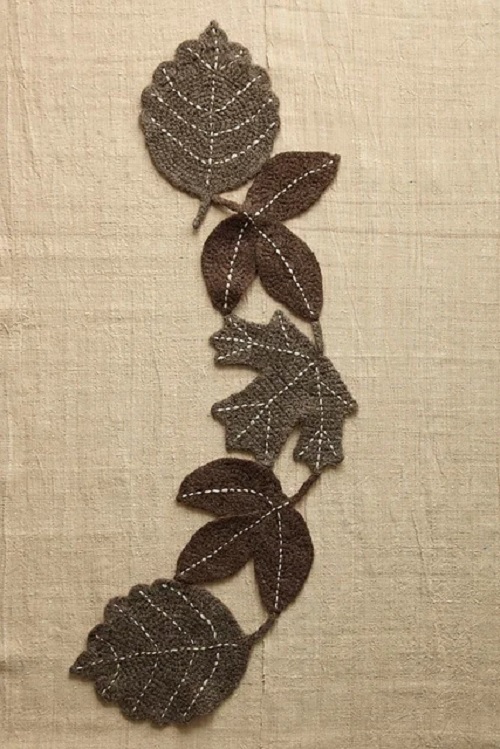 Felted Leaves Table Runner
