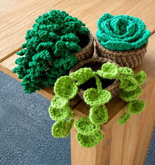 Crochet Succulent Hanging Vines