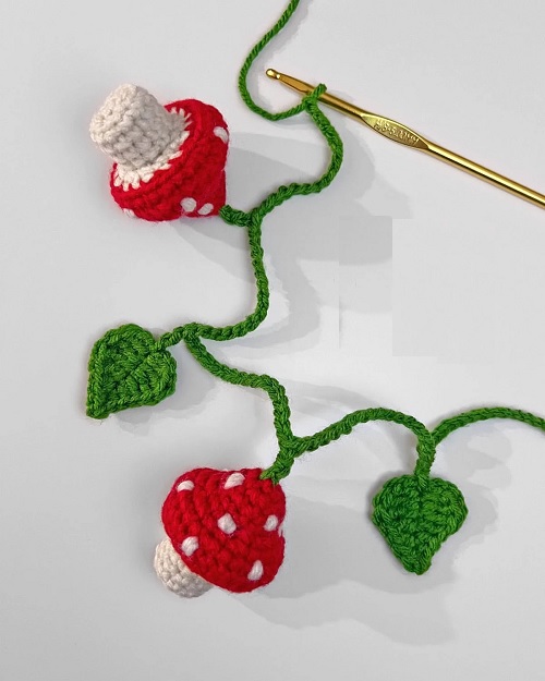 Crochet Mushroom Garland