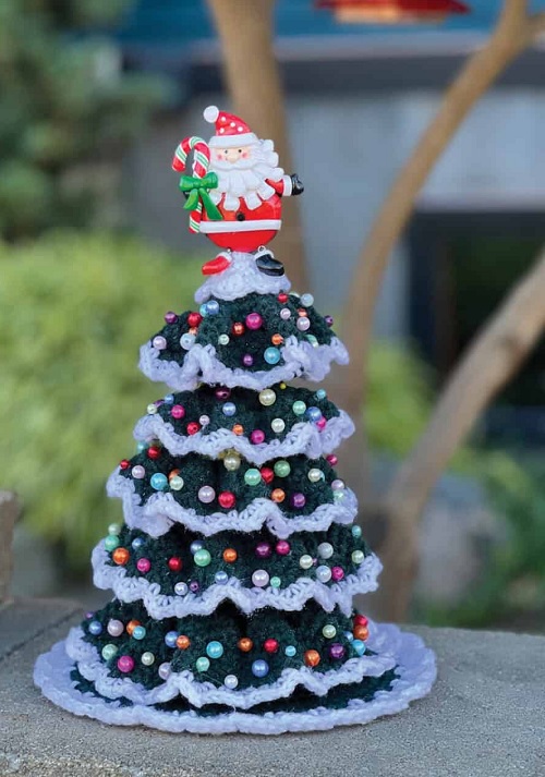 Mikey's Miniature Crochet Ruffle Christmas Tree