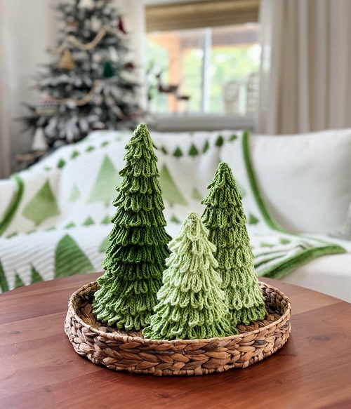 Ombre Loopy Crochet Trees